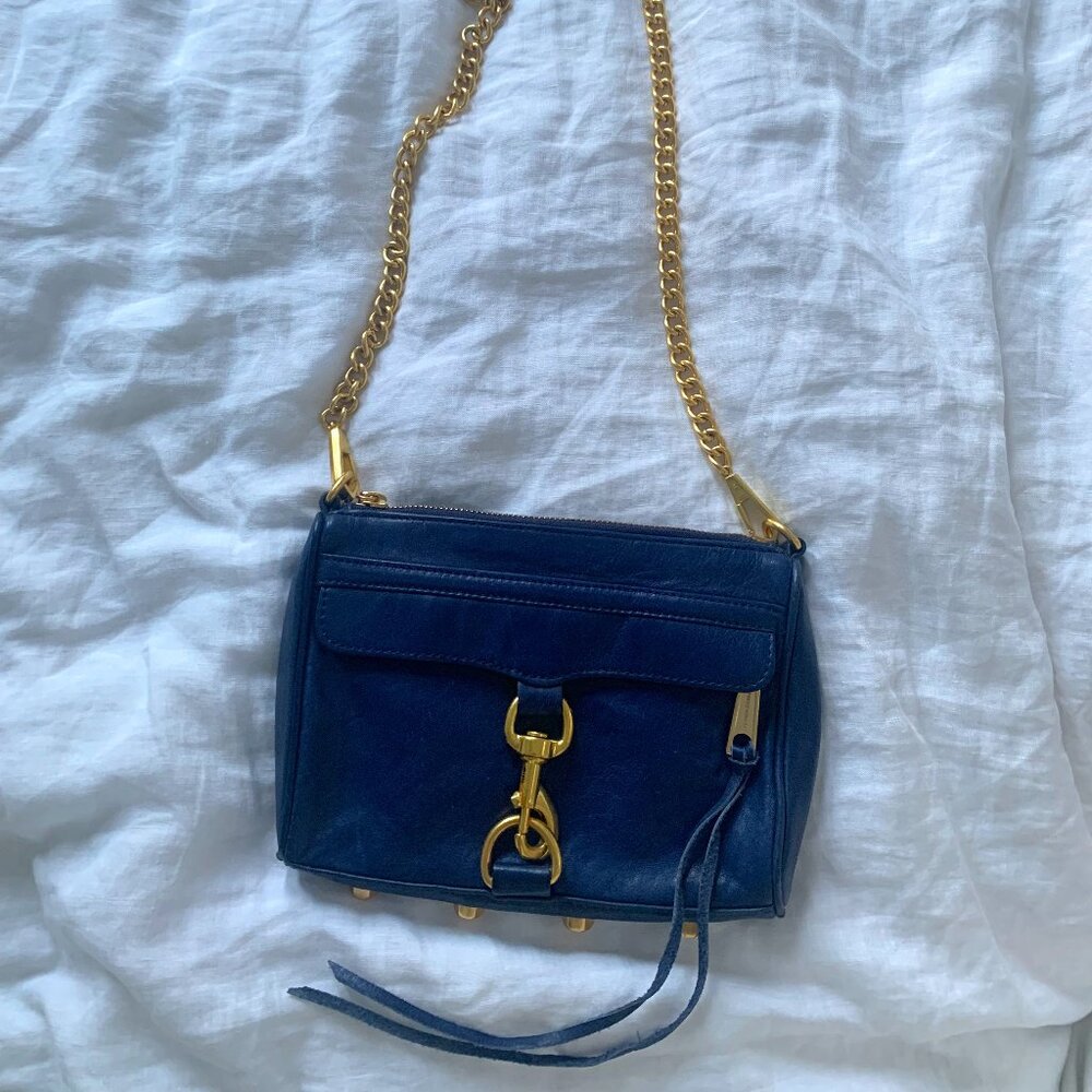 Rebecca Minkoff Mini M.A.C. Crossbody Purse Navy Blue